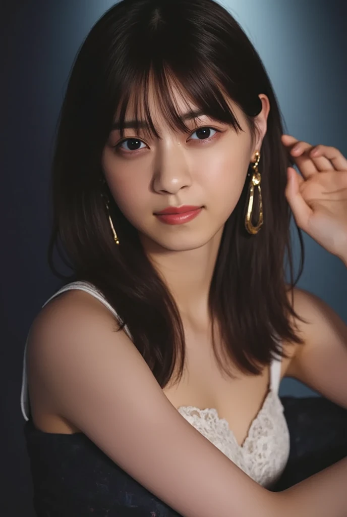 One girl,alone, Part your lips, ( abdomen),(Legwear), street, 自分のchestに手を当てる, View your viewers, Realistic, (Tabletop, Highest quality:1.2), 8K, Official Art,On the bed、Halloween Style、Sleep on your back、chest、Elbow on the side of the face、、、、Feels good、(((両close your eyesください:1.7)))、Brow wrinkles、unfortunate、tears、 Cute face、Esbian all over、、Look up、skinny、14 years、small 、close your eyes、深いsorrow、sorrow、Looking up at the sky、Open your mouth、shout、 unbelievably ridiculous、Medium Hair,Black lace SS size bra,Spilled Boobs,Nipples,vagina,