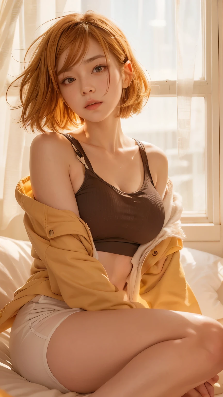 、4K、 masterpiece 、extremely detailed eye、ultra detailed、 A woman in、Alone、nobara、jujutsu kaisen、short hair