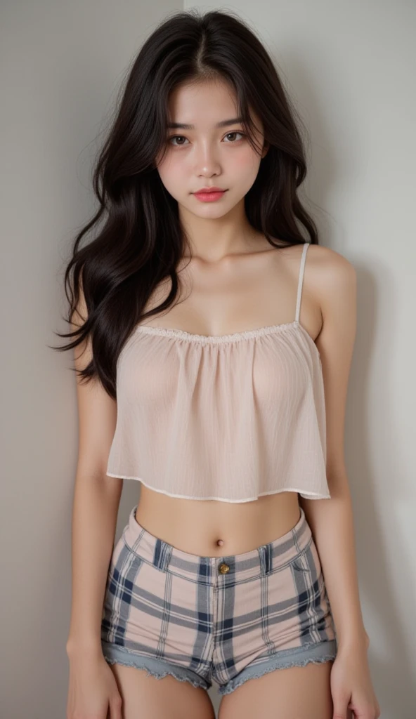 ((best quality)),((Highest quality)), ((masterpiece)), (detailed), ((in the bedroom)),((nipple)),((Hires.fix)),(small breasts),長い髪と白いトップを持つアラフェアジア人woman, 美しい韓国人woman, 美しい若い韓国人woman, Young and adorable Korean face, ゴージャスな若い韓国人woman, Korean Girls, Girl cute beautiful face, 韓国のwomanアイドルの肖像, Young and pretty Asian face, Cute natural anime face,Asian pretty face,((flat chest)),((Highest quality)),((nipple)),(detailed), Perfect Face,((One girl)),(micro skirt),(scrawny:weight1.0〜2.0)iris, Elevation, space, (Natural Light), Dramatic lighting, Chiaroscuro, Emotional depth,woman,((nude)),((show off nipple)),((small breasts)), ((flat chest)),naked,slender,delicate,Small breasts,((Small breasts)),the body is slender,Beauty,Beauty,4K quality,Young face,Big eyes,Brown eyes,Perfect Face, ((14years old)),breasts are very small,Model Body Type,Cute Face,Pink nipples,Symmetrical eyes,Glowing eyes,Natural smile,((Always show your boobs)) ,(embarrassed,blush:1.3),
,(steam:0.8),(wet:0.8),(sweat:0.8),(trembling:1.3)
,(parted lips:1.3),(harf open eyes:1.4),(feeling weak:1.5), ((flat chest)), ((Gaunt)),beautiful,((a long hair)), ((half body)),topless model shoot style,((intricate choker necklace)),(lips),(intricate earrings),((nipple)),((woman posing for a photo)),