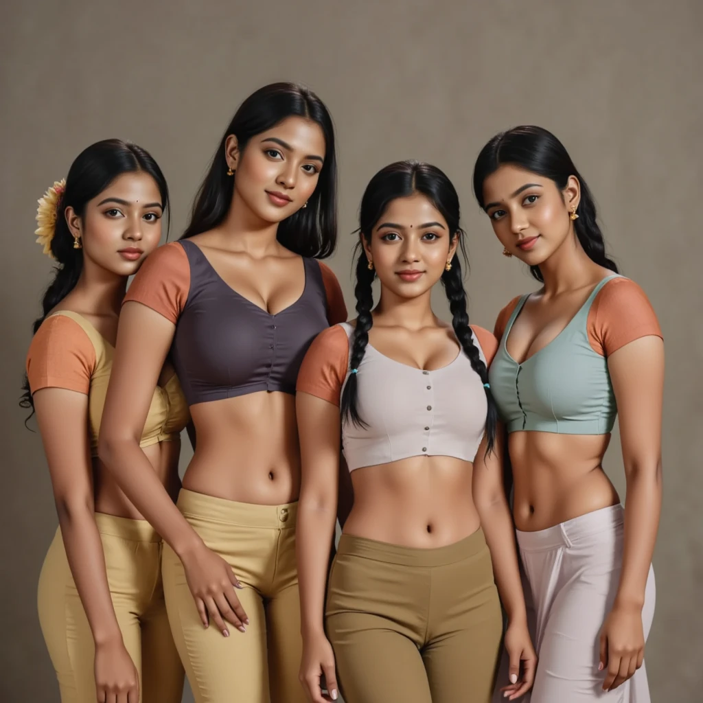 4 indian girls in 4 frame