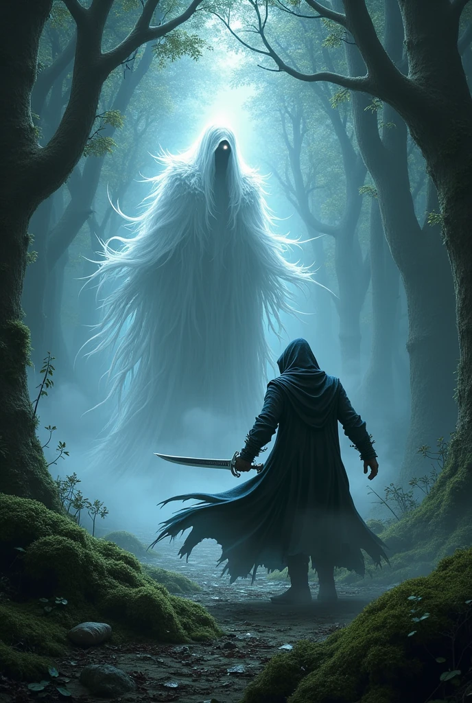 Old man fight on ghost