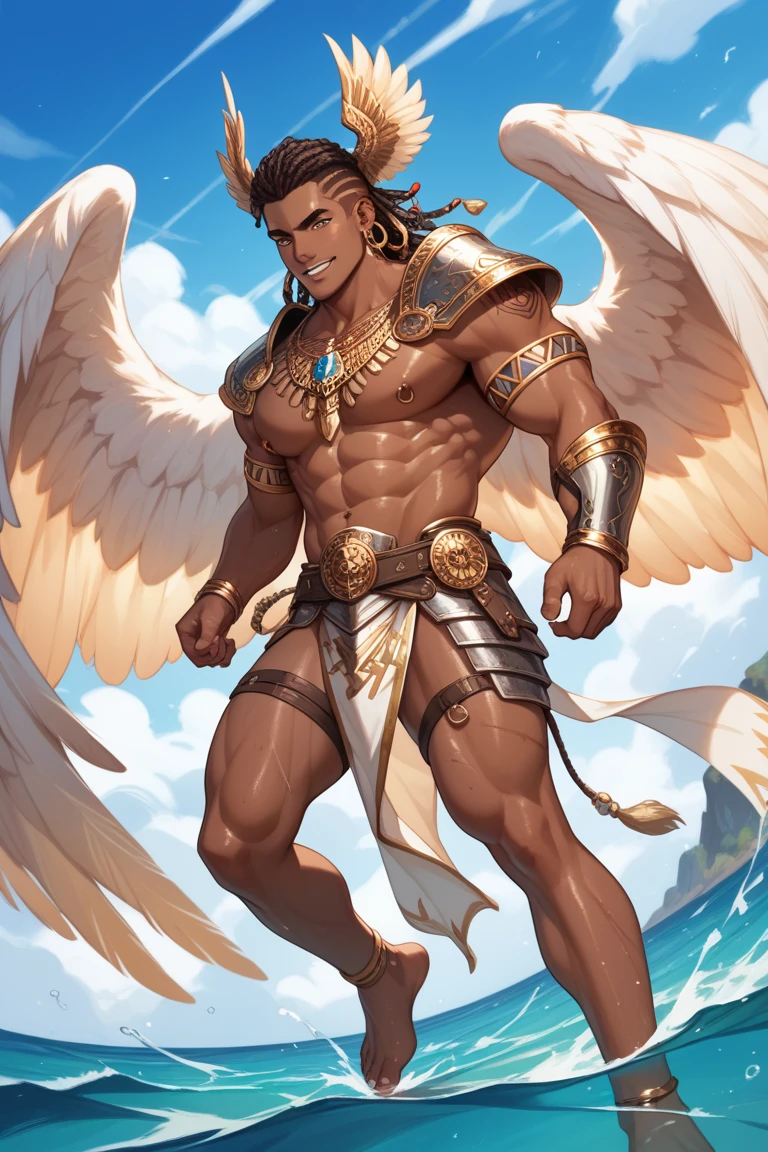 [Buff Toned Male Elf Hero cute Champion holding sword, proper proportions, male fairy handsome man, chest out, with blue and gold details, two large wings, enchanted kingdom in the background, bokeh, vibrant colors, order of priority, desirable assets, RTX textures, beautiful work, superb craftsmanship, masterfully aligned, extremely intricate, detailed features, defined edges, intense focus, HDRI SDR,  pic vid, hyper realistic, high quality, maximum resolution, epic composition, cinematic lighting, full shot]:0.5 --auto