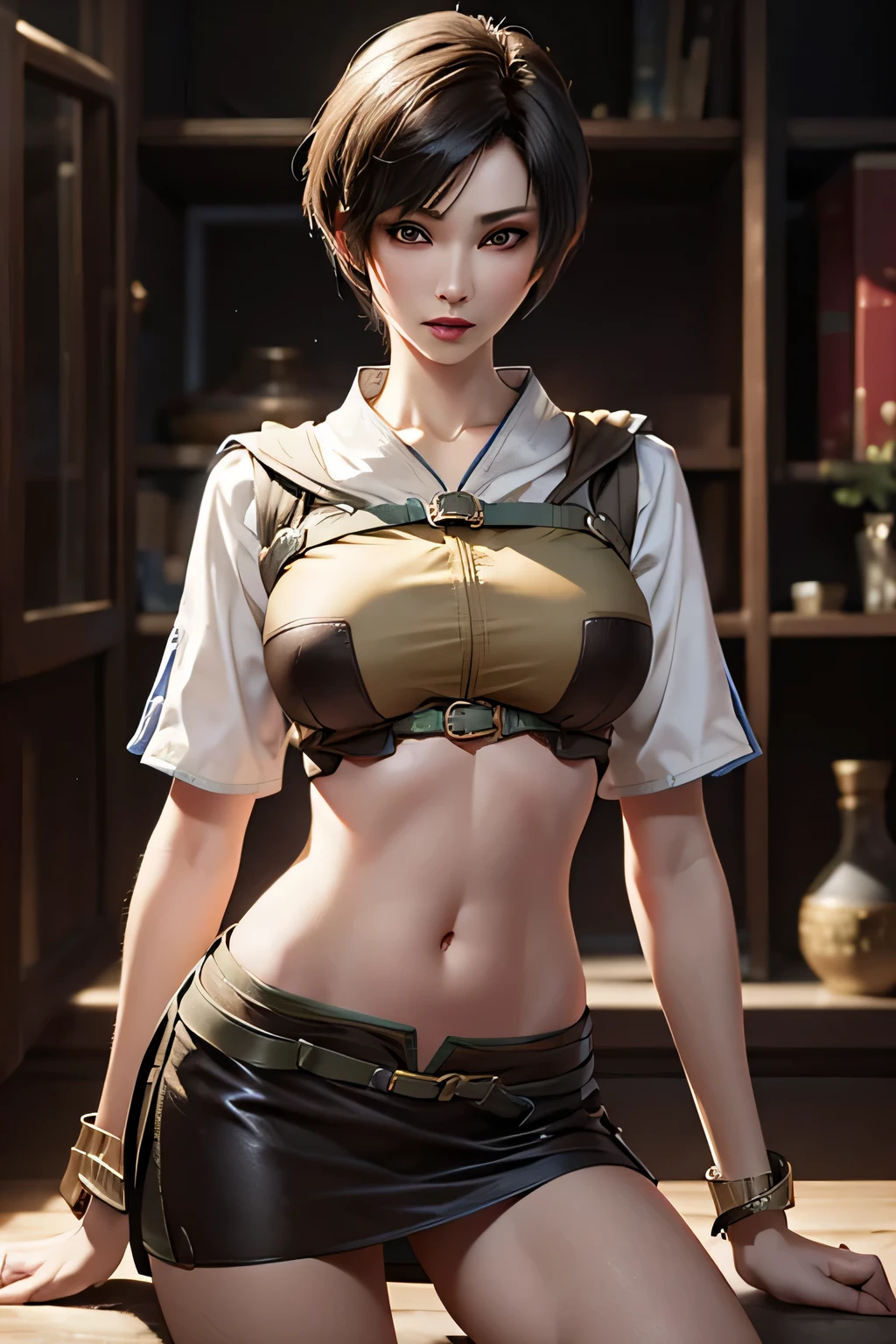 ada wong, masterpiece, best quality, beautiful art, high resolution, 1 woman, solo