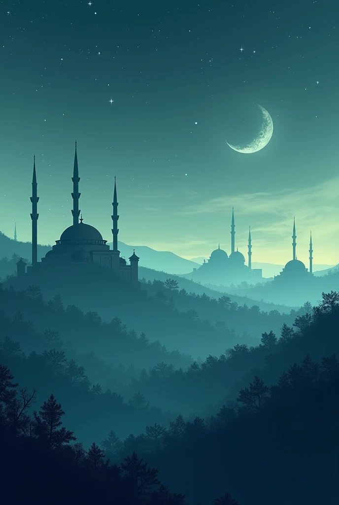 Islamic horror story title : Shadows in the Third of the Night Scene 1: Mosque on the Hill - Description: An old mosque with ancient architecture stands majestically on a hill.. In front of him, vast expanse of rice fields stretching out. The evening sky began to darken, with clouds hanging low.
- Focus: The mosque is the center of the story, twilight atmosphere, and rice field view.