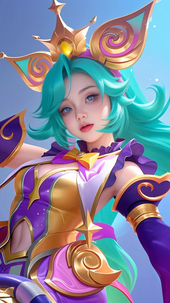anime style; 3d; glitter; mercury planet goddess