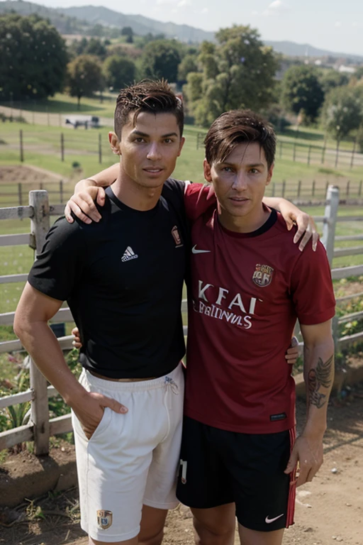 Cristiano Ronaldo with Lionel Messi