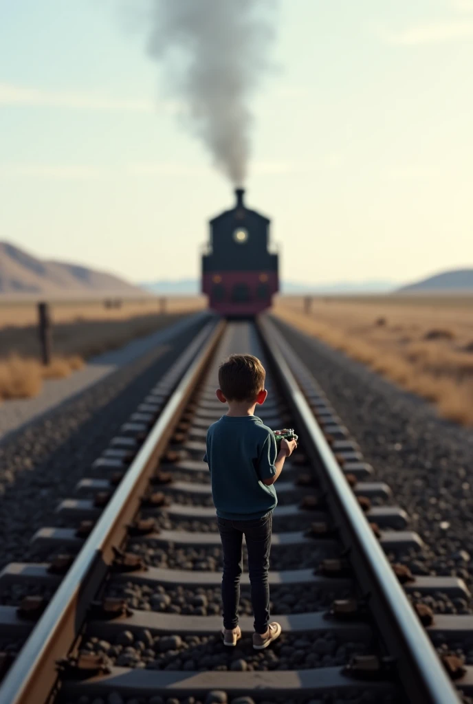 An American child is amazed at the sight of the Shinkansen
