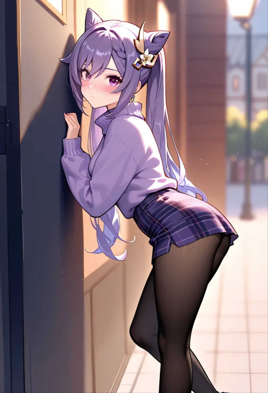 score_9, score_8_up, score_7_up, score_6_up,all fours, bent over, top down, shy, embarrassed, blushing, (ass close-up, ass focus), from behind, below view, low angle,kujikawadancing, twintails, hair bow, headphones, white shirt, crop top, short sleeves, suspenders, pink skirt, black thighhighs, fingerless gloves, single glove, choker, midriff,navel. Zettai ryoiki, ,,,cinematic angle, anime screencap:0.8, official art, masterpiece, best quality,UHD,HDR,aesthetic,very aesthetic,,