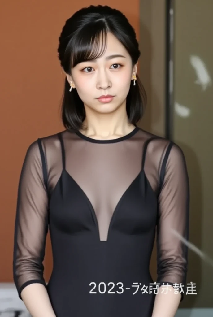 (Best Quality, 8k, 32k, Masterpiece, UHD: 1.2), Depth of Field: 1.2, Black Smoke: 1.1, Cute Japan Woman Pictures, Small Women, 20 Years Old, Beautiful and Perfect Face, Short Hair, Ponytail, Brown Short Hair, Beauty Face, Slender: 1.2, Small Breasts: 1.2, Complex Details, Cinematic Feeling,Shy, Panic face, mouth open and pleasant-looking face, cowboy shot, composition with no face visible except for women, looking at breasts, embarrassed: 1.2, crowded train: 1.37, crowded: 1.37, emphasis on the armpits, long dress, thin fabric, thong, mekosuji, crotch open, pubic hair is very much protruding, clothes with exposed breasts, exposed breasts from the side, exposed armpits, exposed navel, (molested, surrounded by tall men on a crowded train, body in close contact with men, hands put in the lower half of the body by men, undressed by men, covered lift, skirt lift: 1.1), (beautiful nipple slip: 0.9)