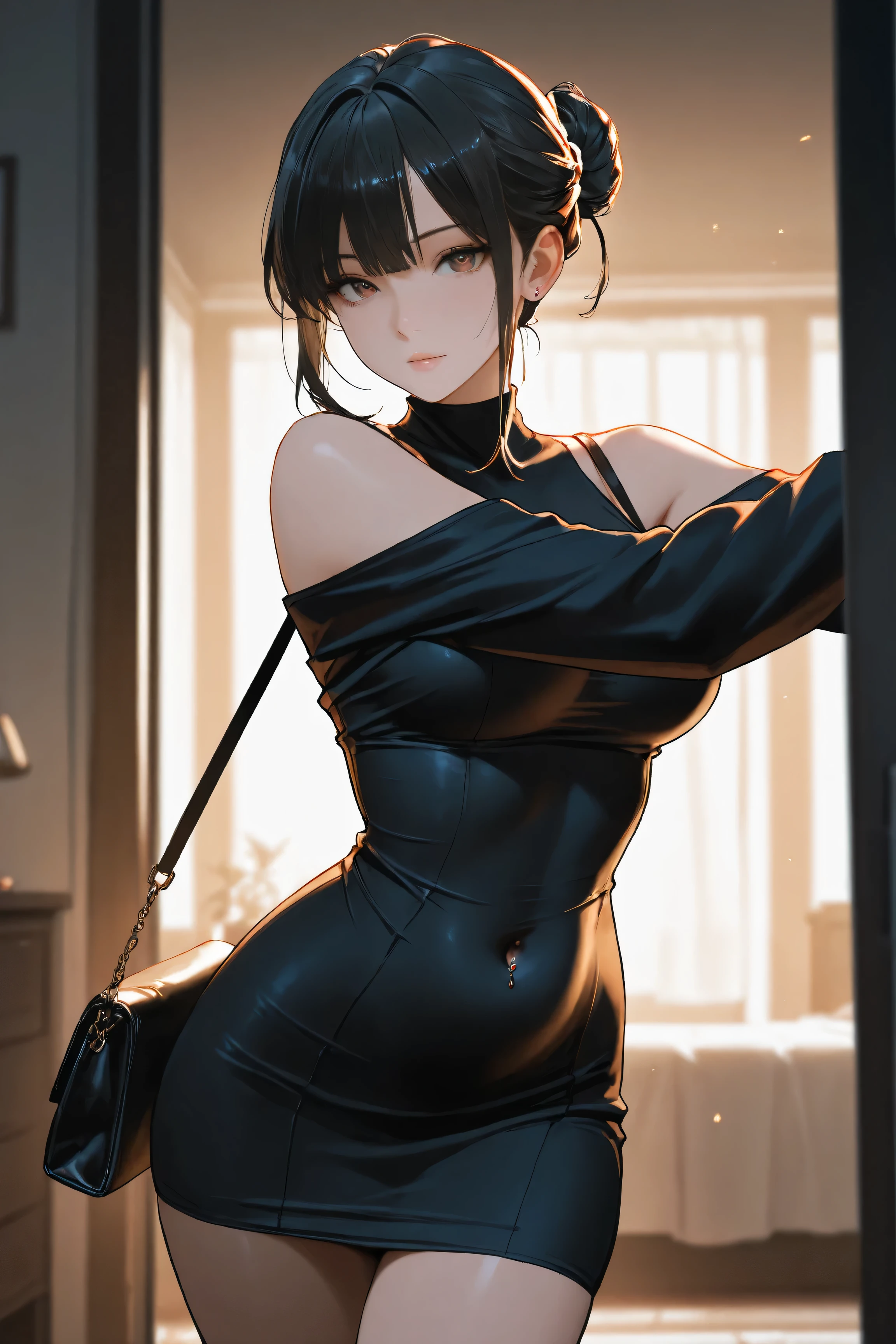 1 girl ,black shirt with name "rose" fire in the background