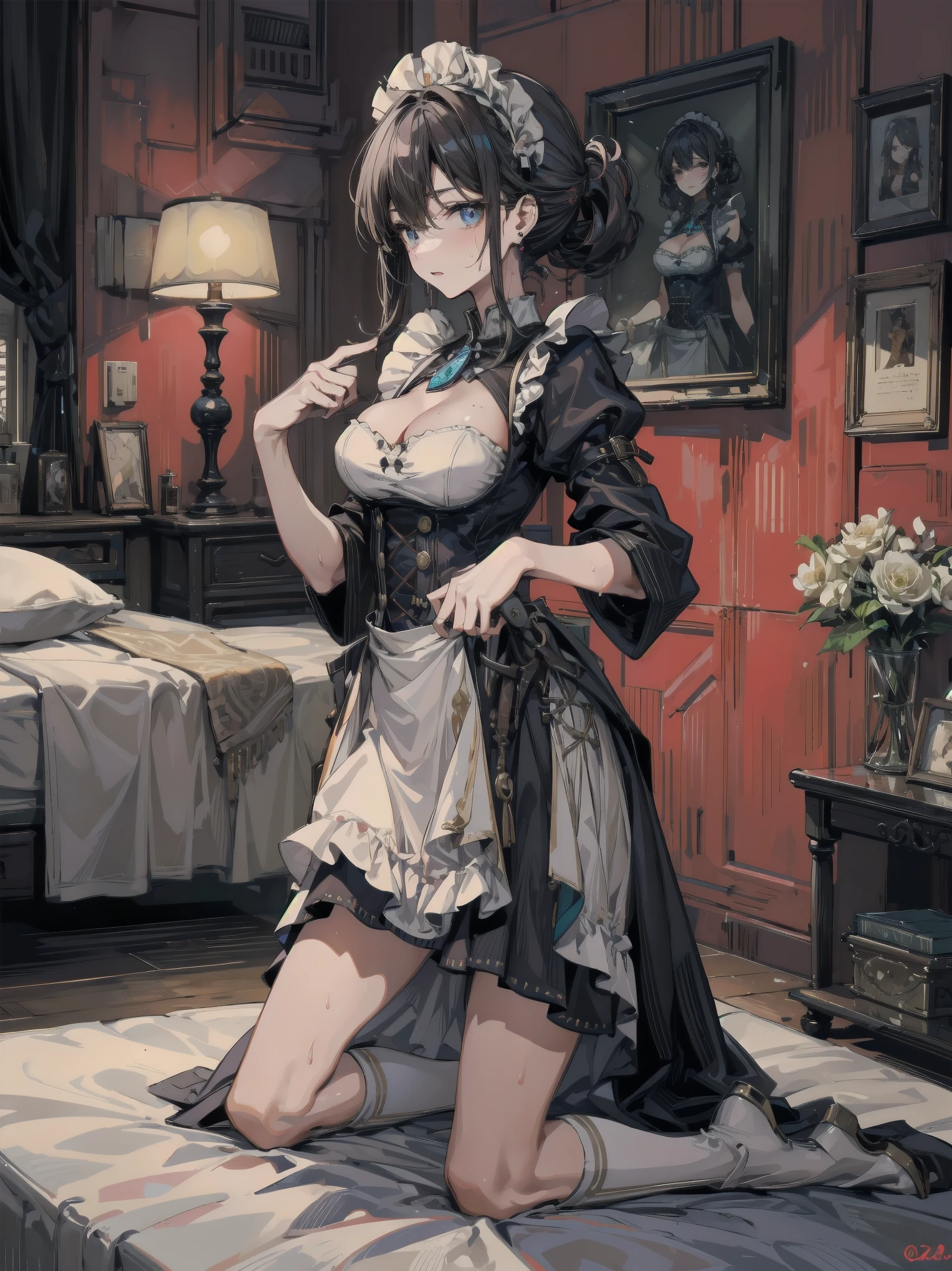 A woman with big ，Young princess，victorian style，full of，no_panties,