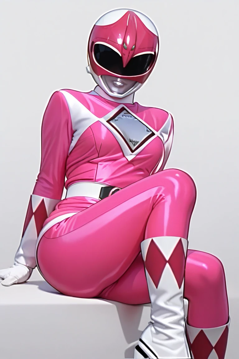 ((1 girl in)), Solo, ((Full face helmet with no exposed face or hair)), (power ranger, Pink costume),(Thick and intricate lines drawn on the chest), Lines on the sides of the suit, a belt, The suit is pink with long gloves and boots are white,Ultra Miniskirt,(no stockings:1.2), (Very shiny helmet and suit), Three-dimensional helmet,Perfect balance,Highly detailed CG Unity 8k wallpaper, Perfect Lighting, masutepiece,Best Quality, 超A high resolution,4K,Ultra-detailed, Photography, 8K, nffsw, hight resolution, absurderes:1.2, Kodak Portra 400, Film grain, Lens Flare,professional photograpy, ((Anatomically correct)), plein air,forest,(sexy poses for photos:1.4),Large breasts,cleavage,Erected nipples,Cameltoe,Spread legs,From below,(see through nipples:1.2),
