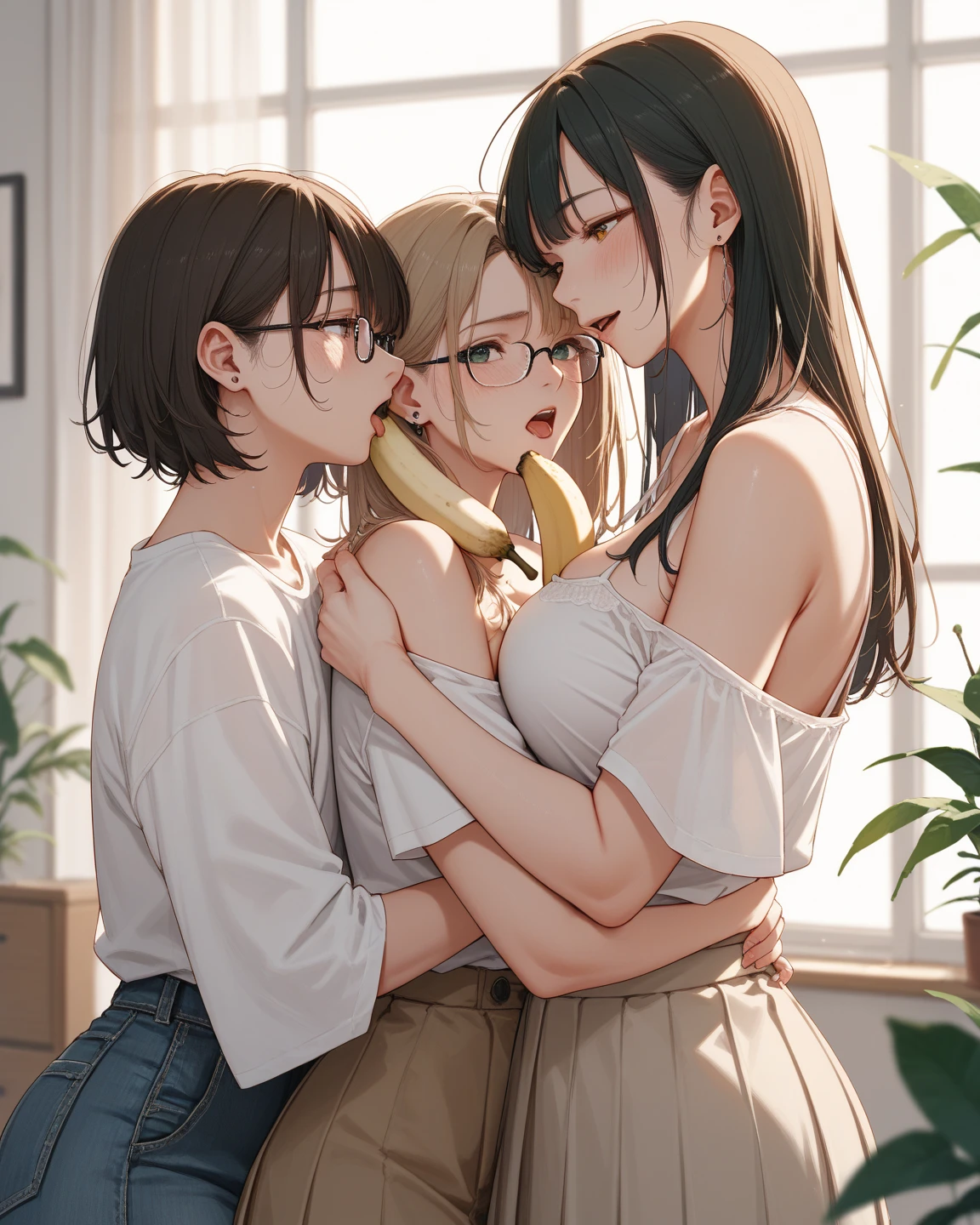 A 30 year old female teacher BREAK (completely nude:1.2), (naked:1.2), Lovingly caring for two children from a wealthy family.. 13 year old children, a boy and a girl BREAK (completely nude:1.2), (naked:1.2) by tez clara, they are sitting at a table, absorbed in an educational activity, sus rostros sonrientes irradian curiosity y alegría. The teacher's warm and caring demeanor is evident in the way she interacts with the children., make learning an enjoyable experience for them. The overall scene radiates a feeling of warmth., comfort, and learn in the best possible environment. The classroom was full of students., Looking forward, Class, clean uniform, sit straight, Concentration and seriousness, light eyes, curiosity, Young teacher on the podium, Flipping through textbooks, take note, thirst for knowledge, Active participation, to talk, Ideas and opinions, Energetic and positive environment., Passion and desire to learn.,Masterpiece of the best quality,4k,8k,high quality,high resolution,enjoy, BREAK (completely nude:1.2), (naked:1.2), wearing white ankle socks, (embarrassed, panicking, upturned eyes, full-face blush, open mouth, parted lips:1.3)