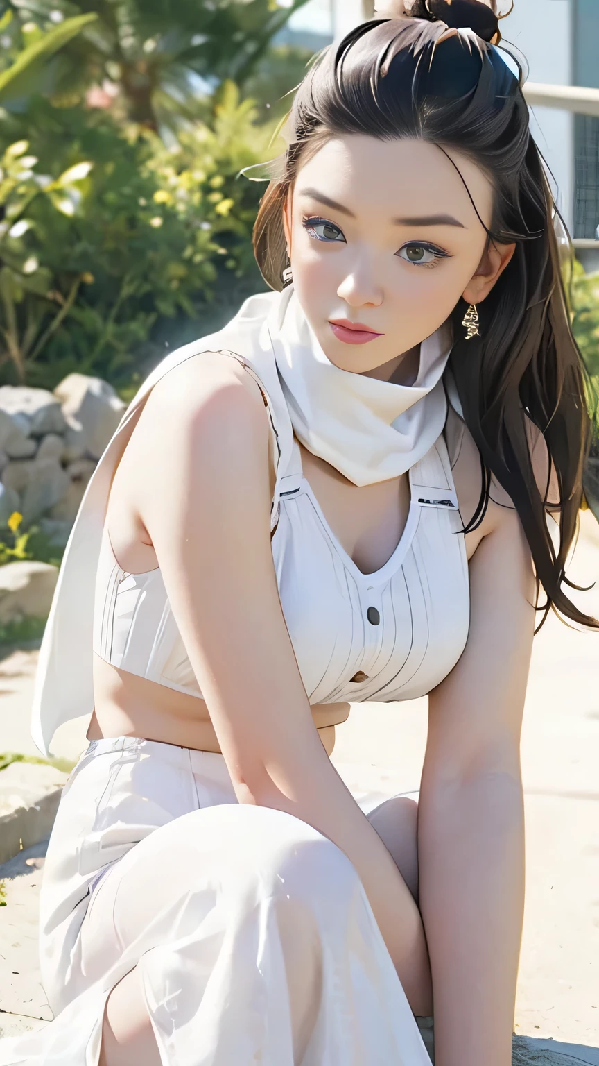cow print,比基尼,swimsuit,white thighhighs,bare shoulders ((whole body)), ((Chest Window, Visible cleavage)), Practical, Fashion Girl, Red lips, Cute woman, cosmetic, big eyes, beautiful eyes, ((whole body)), ((From below)), (best quality, masterpiece:1.2), Very detailed, (Practical:1.37), ((Sexy long legs)), beautiful, Young and energetic, Charming model, Large Breasts, Clive Arch, (Exquisite eyes, Delicate lips, extremely Exquisite eyes), Show a bright smile, Create stunning girl images, warm color, Very high color saturation, Official Art, Extremely detailed CG unified 8k wallpaper,(High Dynamic Range :1.4), (Movie),(Soft colors, Dull Color, Soothing tone :1.3), (Natural skin texture, ultra-Practical, Soft Light, sharp),(Very detailed), night, moonlight, ((In the mountains, plant, Leaning against the rocks))