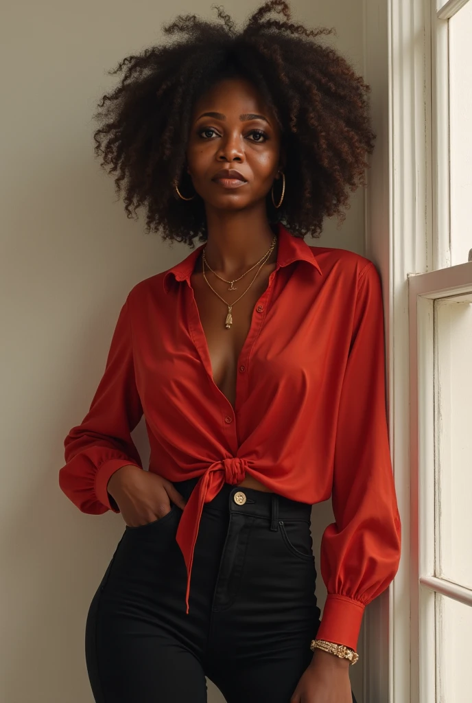Infamous African girl, extremely very dark skin, perfect real skin texture, long hair, perfect real symmetrical eyes, perfect real expressive face, same skin color perfect match, cinematic filter masterpiece raw scenario wallpaper cover