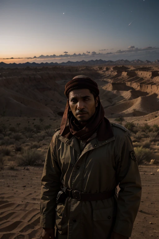 Polaroid photo of Cyborg Arab Bedouin , eerie. Horror , Dreamcore aesthetic , by Diane Arbus