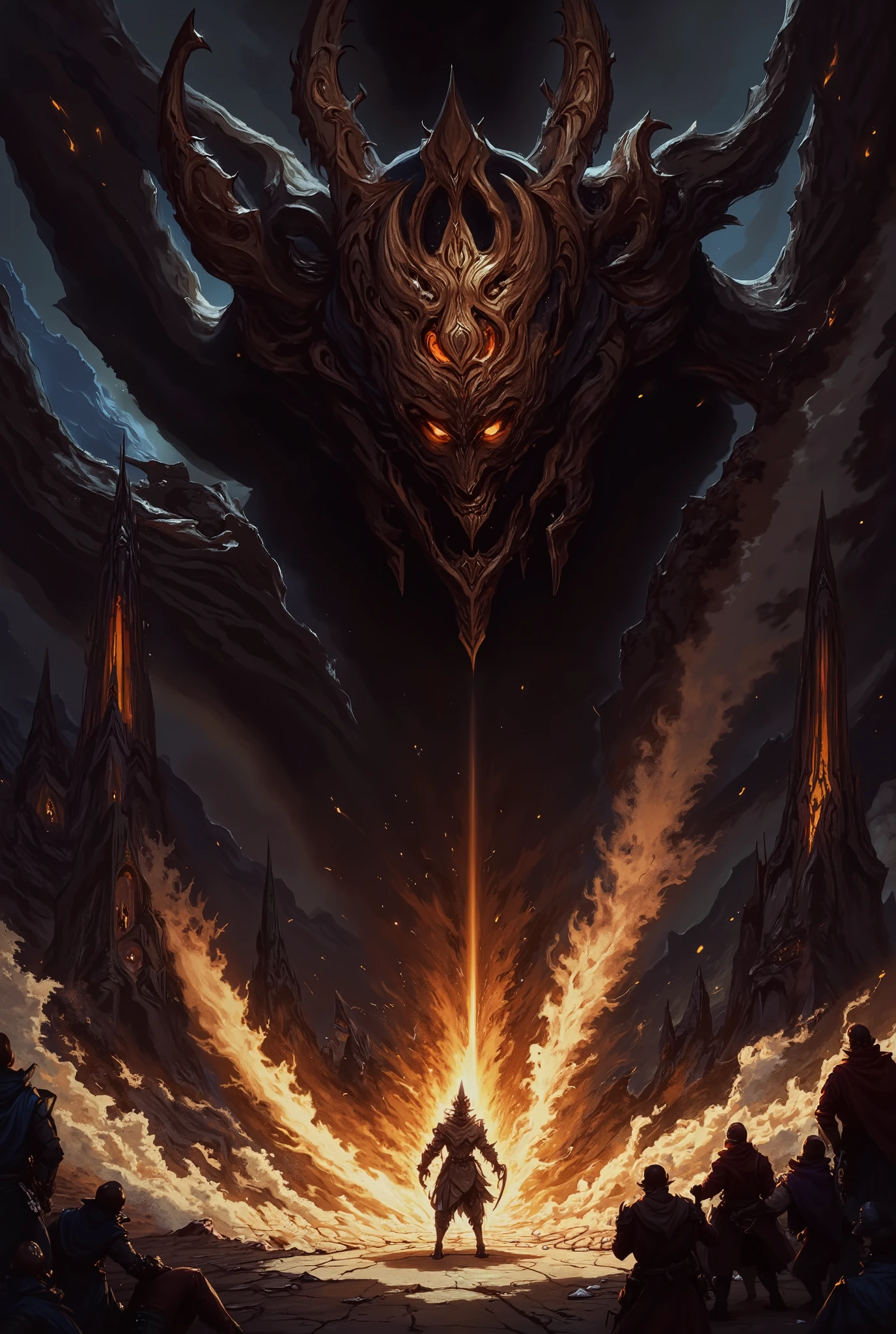 Create an epic scene from the anime solo Leveling, where the matchmaker Sun Jin woo is fighting with Beru