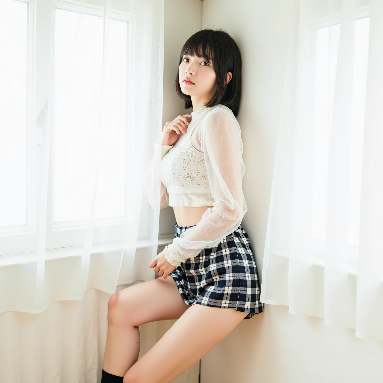 Dark blue high socks majicMIX Real、(Raw photography:1.2)、(Photorealsitic:1.4)、The beauty of beautiful details and delicate facial expressions、a blond、((Panties are visible))(Squatting panty shots)piercings Lashes beatiful detailed eyes、huge filesize、ultra-detailliert、hight resolution、Transcendent beauty top-quality、masterpiece、、(Japanese girls' high school uniform))、Very detailed expression、finely detail、Highly detailed face movie lighting、20 years girl、front facing、((dynamicposes)))、(open stance))、(Skirt from below and up:1.5), pleatedskirt、blazers、Sexy upper eyes, (Spread your crotch to show your panties:1.5), (White panties:1.5), (Black short hair:1.5), (Wet panties and see-through:1.0), (Fit body:1.5)、Classroom、Japan Person Model、Young Sensual Gravure Idol、Young cute gravure idol、Realistic Young Gravure Idol、Realistic sensual gravure idol、Young gravure idols、sophisticated gravure idol、奈良美智、Young skinny gravure idol、beautifull asian girl ever、The vagina is transparent、huge tit、nipples directed upwards、are sheer、