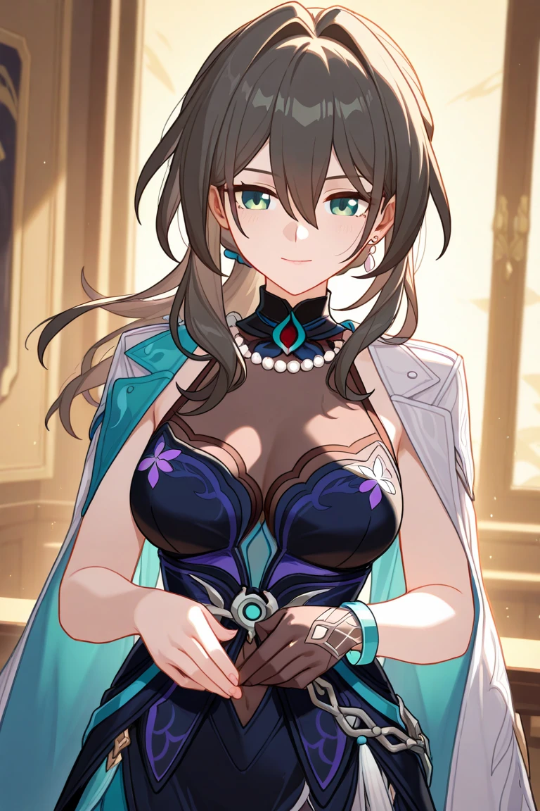 musashiazurlane, <lora:musashiazurlane-lora-nochekaiser:1>,
musashi, ahoge, animal ear fluff, animal ears, black hair, blunt bangs, (brown eyes:1.5), facial mark, fox ears, fox girl, long hair, sidelocks,
BREAK bare shoulders, black kimono, cleavage, collarbone, fur trim, hair ornament, japanese clothes, jewelry, kimono, magatama, magatama necklace, necklace, off shoulder,
BREAK looking at viewer,
BREAK outdoors, shrine,
BREAK <lyco:GoodHands-beta2:1>, (masterpiece:1.2), best quality, high resolution, unity 8k wallpaper, (illustration:0.8), (beautiful detailed eyes:1.6), extremely detailed face, perfect lighting, extremely detailed CG, (perfect hands, perfect anatomy),