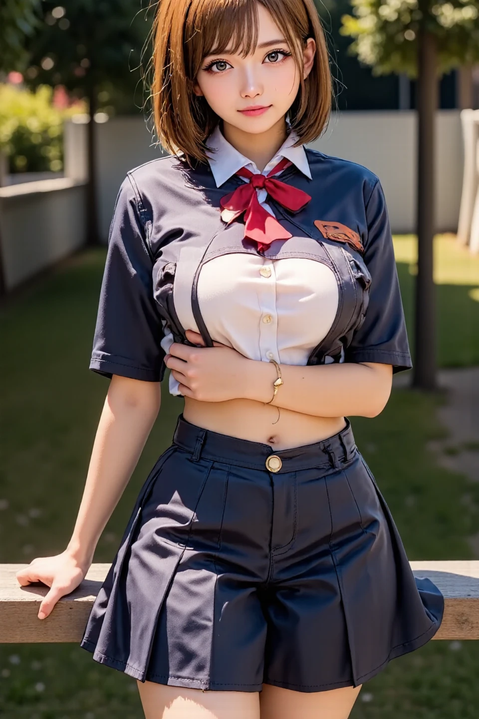 ((One Girl:1.4)),(masterpiece, Highest quality), ((Looking into the camera)),(((Long Hair))),(((I can see your chest))),(Nipples are visible), Asuka Langley, whole body、I can see your thighs、(((Light brown hair))),classroom、stand、セクシーなポーズ
blue dress, mini skirt、dress, neck ribbon, pinafore dress, ((red ribbon)),ribbon, White shirt,Short sleeve, short-sleeved,(asuka langley hairstyle:1.8),black eye,