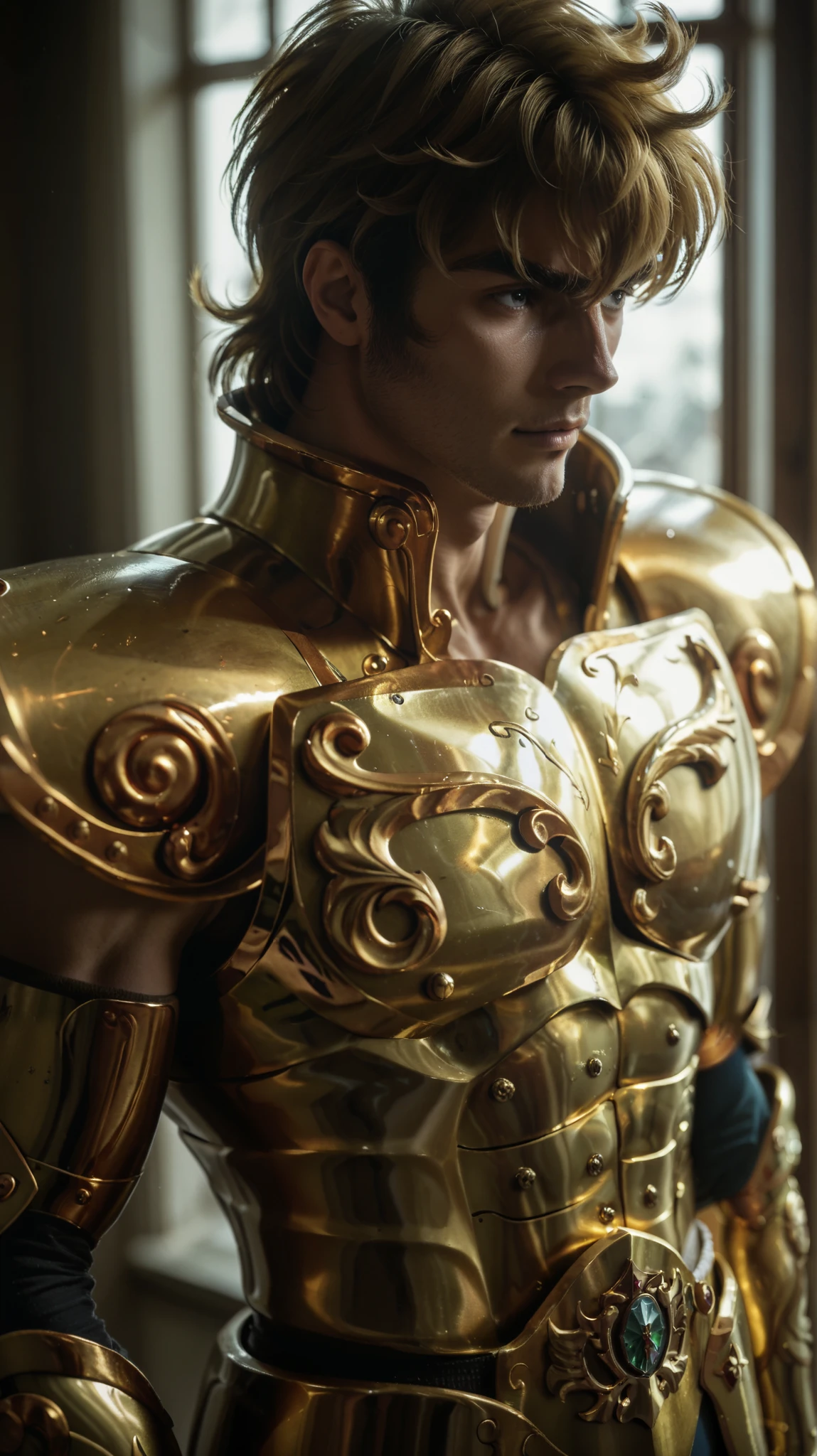 leo_aiolia, 1boy , golden armor 