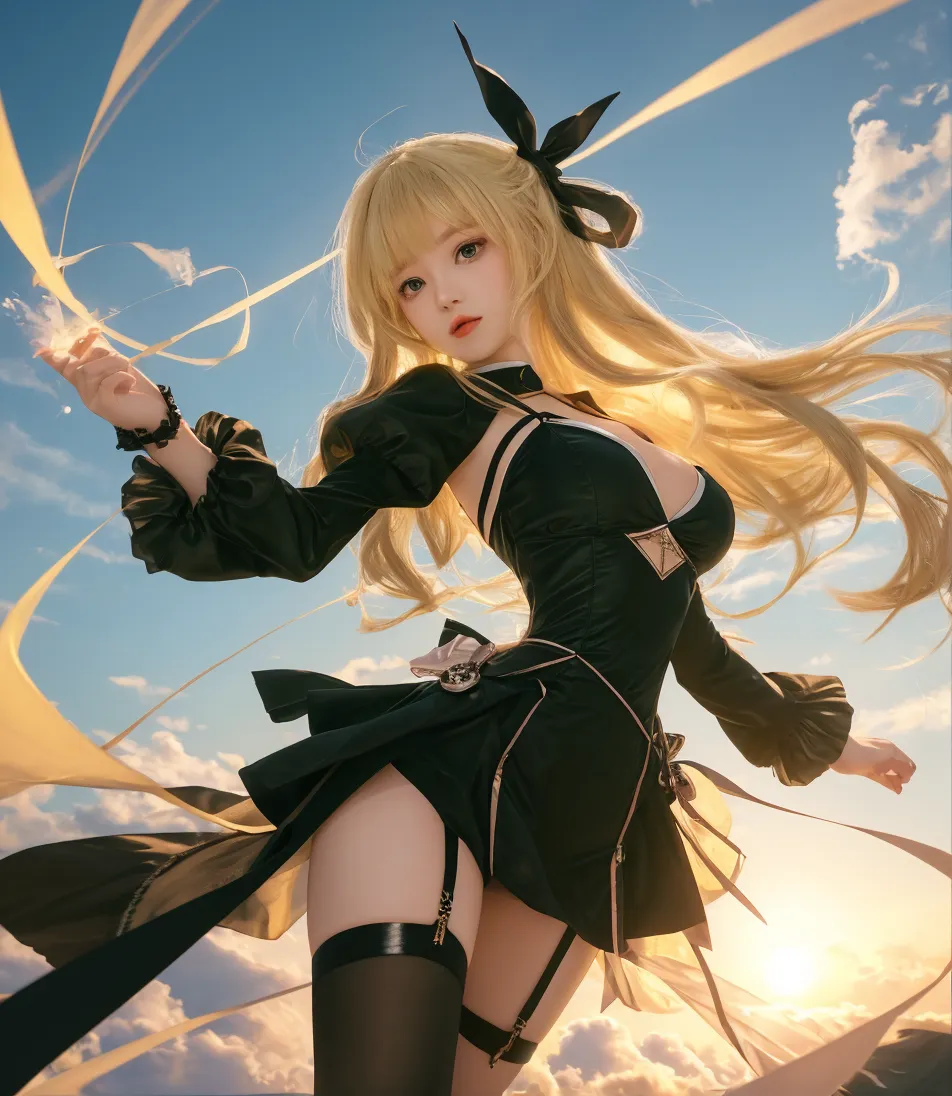 (Perfect Body 1.5), (Huge Breasts 1.5), (Huge Cleavage 1.5), (Exposed Breasts), (Sheer Underwear), Breasts Larger Than Torso, Crazy Bloated Breasts, Ill-fitting Clothes, Snow-White Skin, Style Art Germ, Extremely Detailed Art Germ, IG Model, (Best Quality), Ultra Detailed, Ultra Realistic, Octane Renderer, High Dynamic Range, (HDR), 32K Resolution, Super Resolution, Megapixels, Tyndall Effect, Lens Vires, Shadows, Backlight, anime girl with long blonde splash art anime loli, from Azur Lane video game, Azur Lane style, best anime 4k konahan wallpaper, from ark night, Hanayama Minamata, characters from Azur lane, blonde anime girl with long hair,