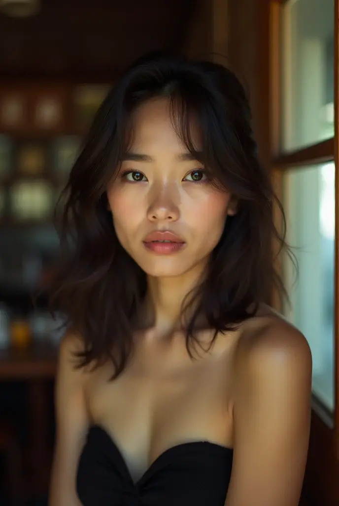 (top-quality、8K、32K、​masterpiece、nffsw:1.2), nude, nude, show full breasts、show nipples, a necklace、simple background、From  above、looking at the viewers、A sexy、Armpits、Show the armpits、the beach、Brazilian 、Armpit up、pores、Highlights of digression、armpits hair、piercings