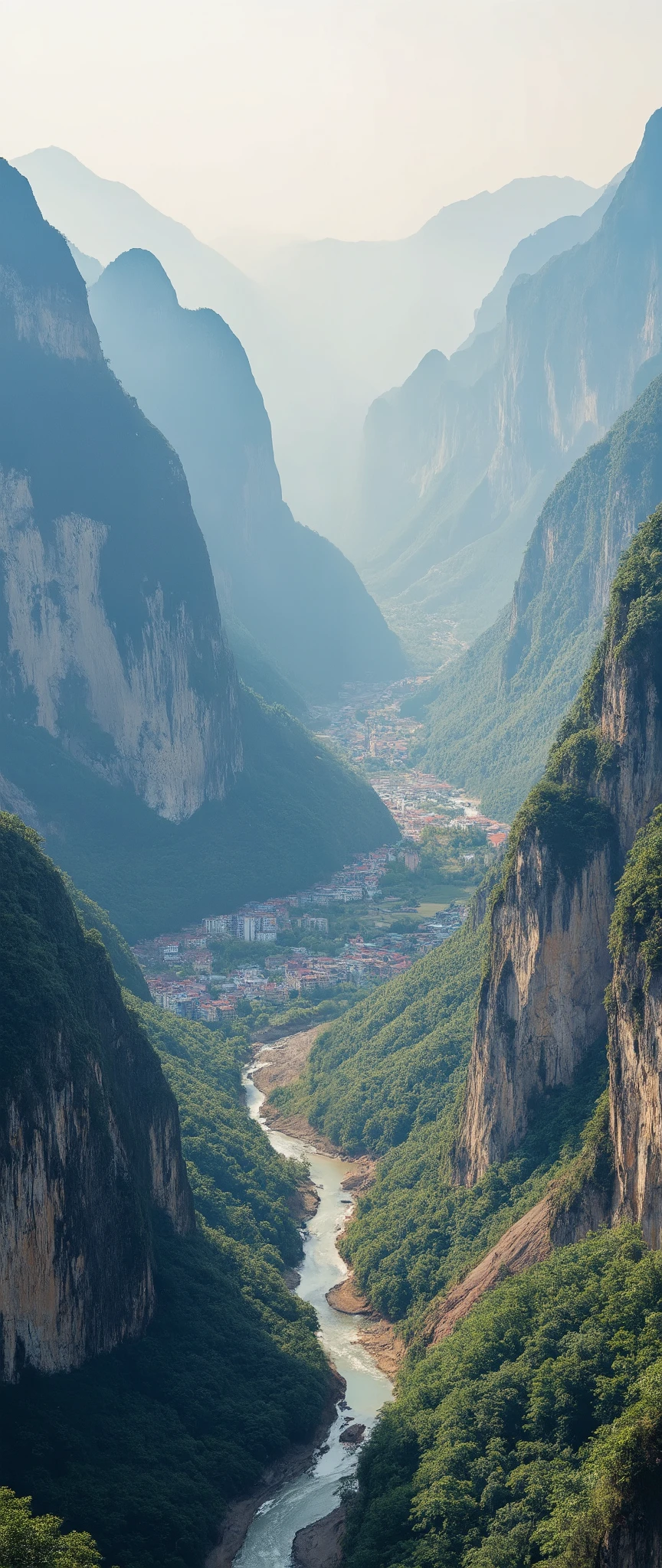 High-definition images、Mountainous regions in Guizhou Province、Beauty beyond imagination、Deep valleys of valleys、Little water and no waterfalls、Three-dimensional landscape painting、Delicate Style Mountain Scenery in Guizhou Province、Ancient Chinese Mountain Cities in Delicate Painting Style。