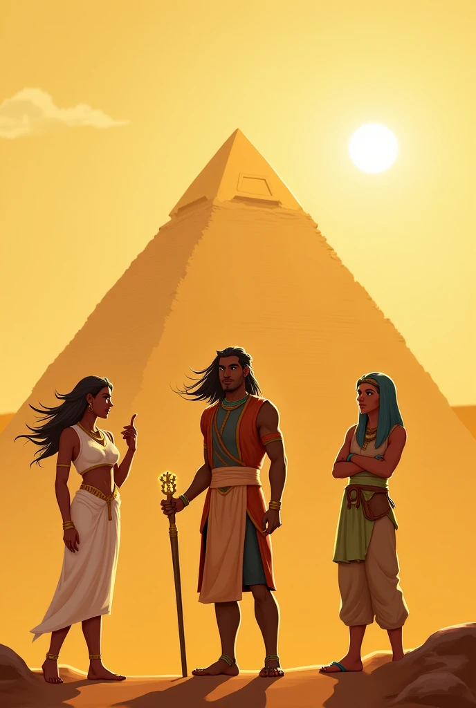 atompunk style Egyptian tomb, sarcophagi, hieroglyphs, dusty stone, pulp-diffusion style, wires, starred sky, poster, clean lines, sharp focus , monumental, Michael Garmash and Rob Rey, stonepunk vector-art, Milton Caniff, Bernard Buffet