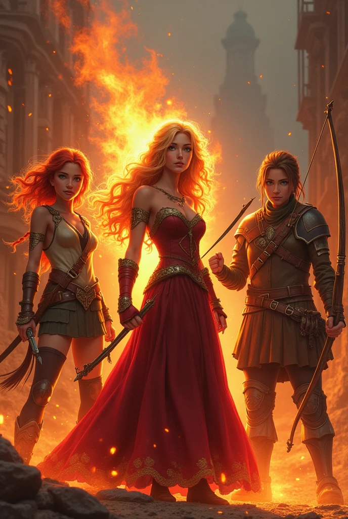 The age of metals 4 friends one with medium hair with bangs,another red-haired white,one with long hair and bangs and the last one with medium hair and green eyes