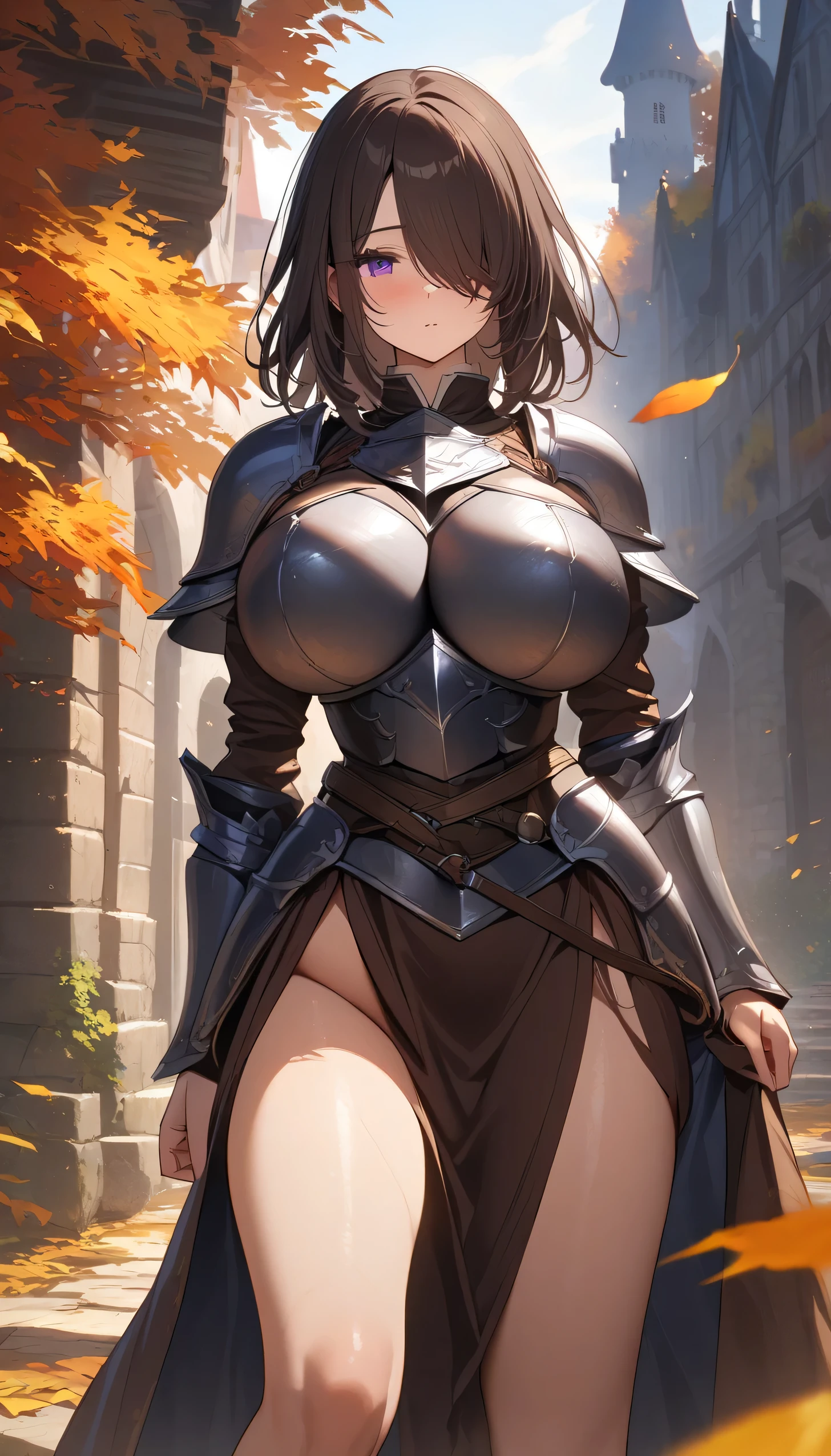 1female,45 yers old,Large breasts,Pornographic exposure, 独奏,(Background with:coniferous forest,at winter season,Snow on the ground) She has short black hair, standing on your feet,Sweat profusely,drenched all over the body,From the front side, curlies, mostly cloudy sky,(((tmasterpiece),(Very detailed CG unity 8K wallpaper),best qualtiy,cinmatic lighting,detailed back ground,beatiful detailed eyes,Bright pupils,(Very fine and beautiful),(Beautiful and detailed eye description),ultra - detailed,tmasterpiece,)),facing at camera,A high resolution,ultra - detailed),jeanne d'arc,Wearing armor,revealing breasts