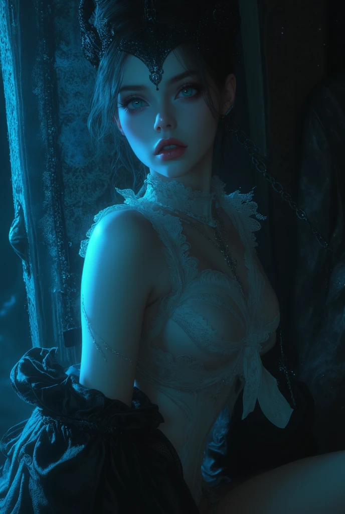 ((Unreal Engine 5)), ((ultra high definition)), ((ultra high resolution)), ((full sharpness)), ((maximum quality)), ((Cinematic)), ((8k)), ((Corpse Bride)), ((identical to the film)), ((ultra faithful to the film)), ((extremely beautiful)), ((alone)), ((full body)), ((ultra detailed face)), ((ultra detailed eyes)), ((brown eyes)), ((ultra realist eyes)), ((ultra detailed irises)), ((ultra delicate hands)), ((ultra detailed hands)), ((ultra detailed fingers)), ((natural lighting)), ((front view)), ((totally ultra realistic)), ((repeat the same face)), ((always the same face)), ((repeat always the same face)), ((always the same body)), ((always the same proportions)), ((looking at the camera)), ((wearing a beautiful micro lingerie)), ((repeat the same clothes)), ((in the world of the dead)), ((very hot))