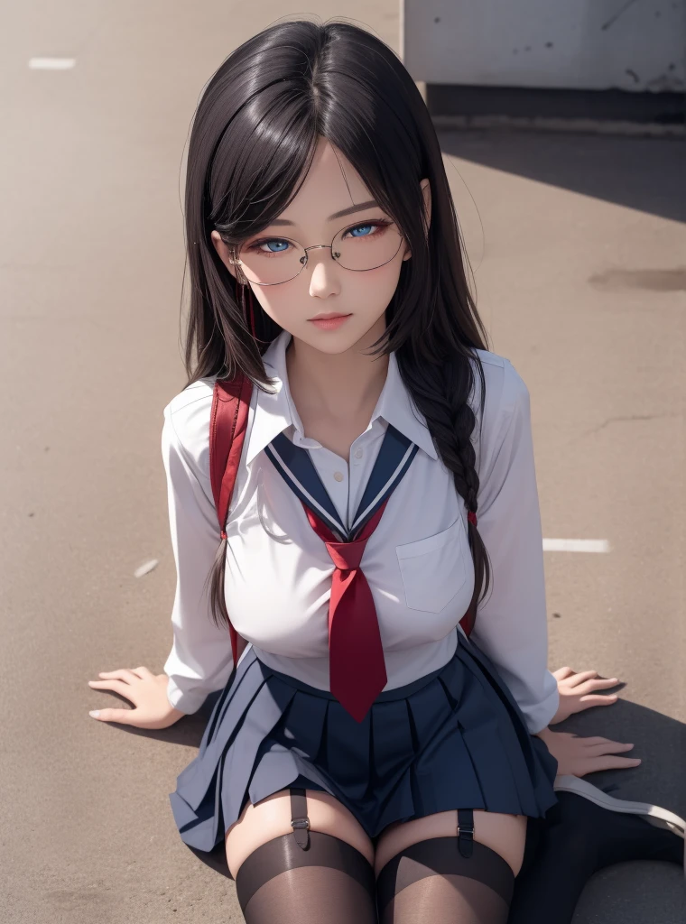 View your viewers,high school girl,Leaning forward,(Random cute clothes),(Random Animation Pose),(Thin type),(Random hairstyle),(Best image quality, (8K), Ultra-realistic, 最high quality, high quality, High resolution, high qualityの質感, Attention to detail, Beautiful details, Fine details, Highly detailed CG, Detailed Texture, Realistic facial expressions, masterpiece, in front),(Wear glasses:1.1), (8K、Hyper HD)On pink sheets、transparent bottom、Spread your legs、Black Hair,