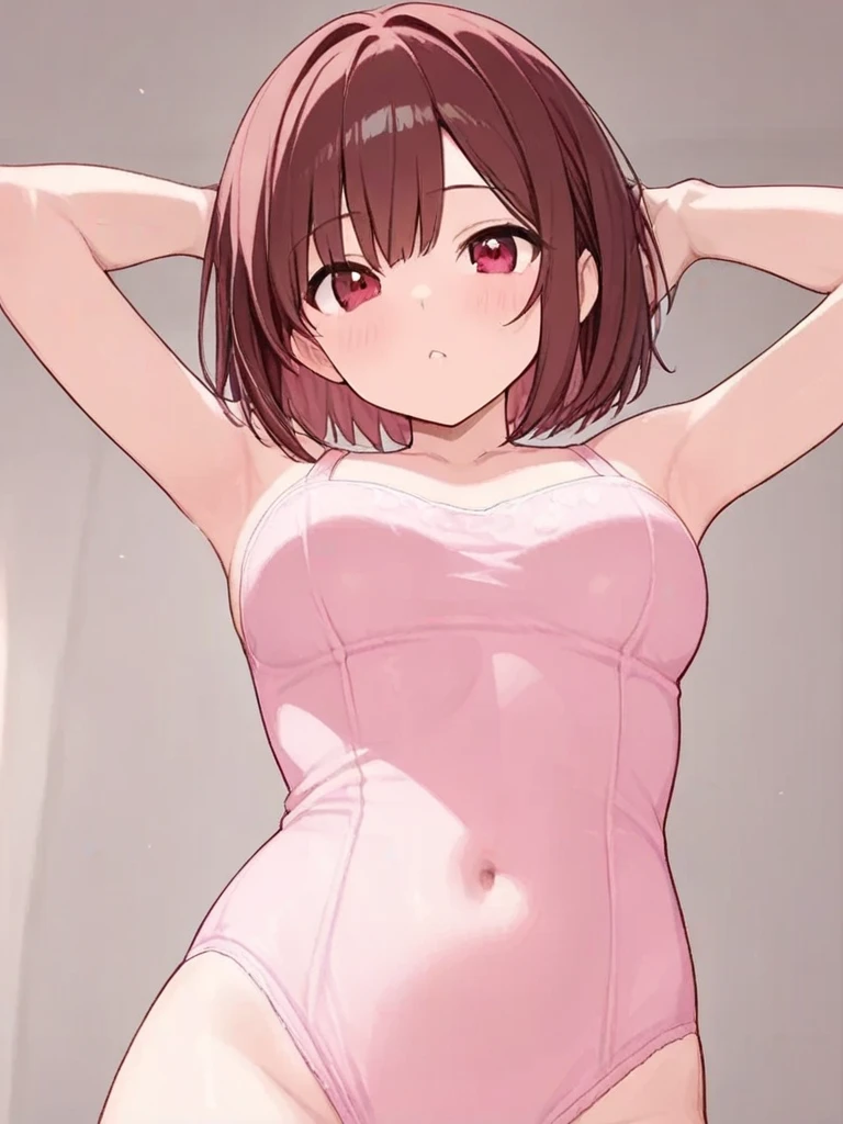 masterpiece、Highest quality、High resolution、1giRl、anime giRl in a undeRweaR、solo、Short Hair、Brown Hair、Brown eyes、 R /aRt, R/aRt, R / aRt、Pink underwear、Pink Bra、pink panty、cleavage、Girls with medium breasts、Are standing、detailed fanaRt、commission foR high Res、oc commission、danbooRu and aRtstation、high quality fanaRt、bRa with an pink、panty with an pink、Enchanting anime girl、looking at vieweR、Cowboy Shot、Female focus、bRa and panty only、