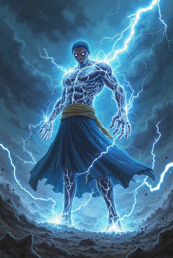 Describe the lightning man