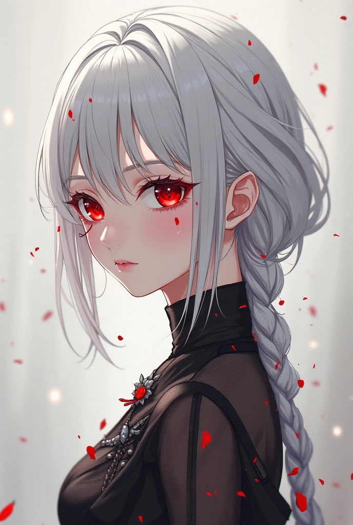 Anime Girl White Hair Red eyes with a Noble lookig - SeaArt AI