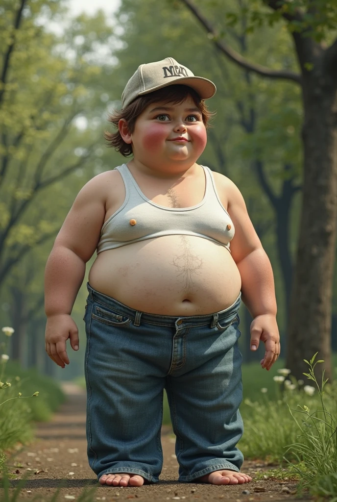 One teenage . Chubby India . Big body. But fat . Wear green red white long sleeve"G" Logo on shirt. Hairy hand. Wear head band red white. Hand holding face. Big belly. 