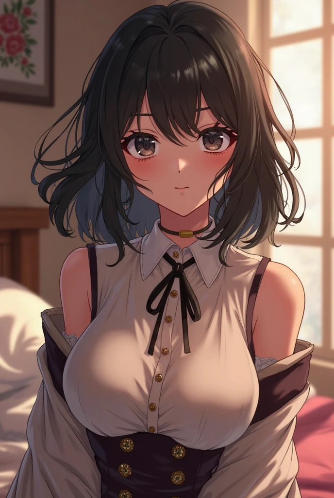 (from above:1.2),(from side:0.9),masterpiece, yor, 1girl, Bust A Cup, Amazing Cleavage:1.0, thin waist, big ass, Raised sexy, small breast: 1.0, posed cleavage:1.2、solo, looking at viewer, open mouth, have a cute grass of cute beergrass,black hair, dark green eyes, dress, bare shoulders, jewelry, collarbone, sidelocks, hairband, earrings, indoors, off shoulder, :o, sweater, arms behind back, plant, short hair with long locks, gild hairband, off-shoulder dress, sweater dress, off-shoulder sweater, red sweater, dark gord hair, big side hair, very long side hair,is rendered in (masterpiece: 1.2, best quality), with (ultra high resolution) and an exquisite (depth of field). This masterpiece is not only visually stunning but also tells,A scene of cooking in the kitchen by classroom