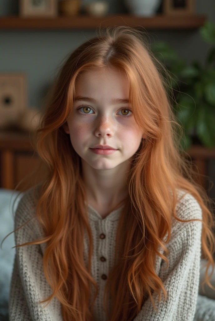 there was a red-haired girl leaning against the wall with her hand on her chin, de cabelos vermelhos, beautiful lonely girl, Rapariga, Retrato de uma meninabelos vermelhos, menina ruiva bonito, infp mulher jovem, Um retrato de uma menina suicida, muovem de cabelos vermelhos, Por Irakli Nadar, with a sad expression, uma jovem ruiva, Redhead Girl