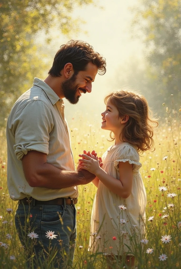 Father and daughter hugging