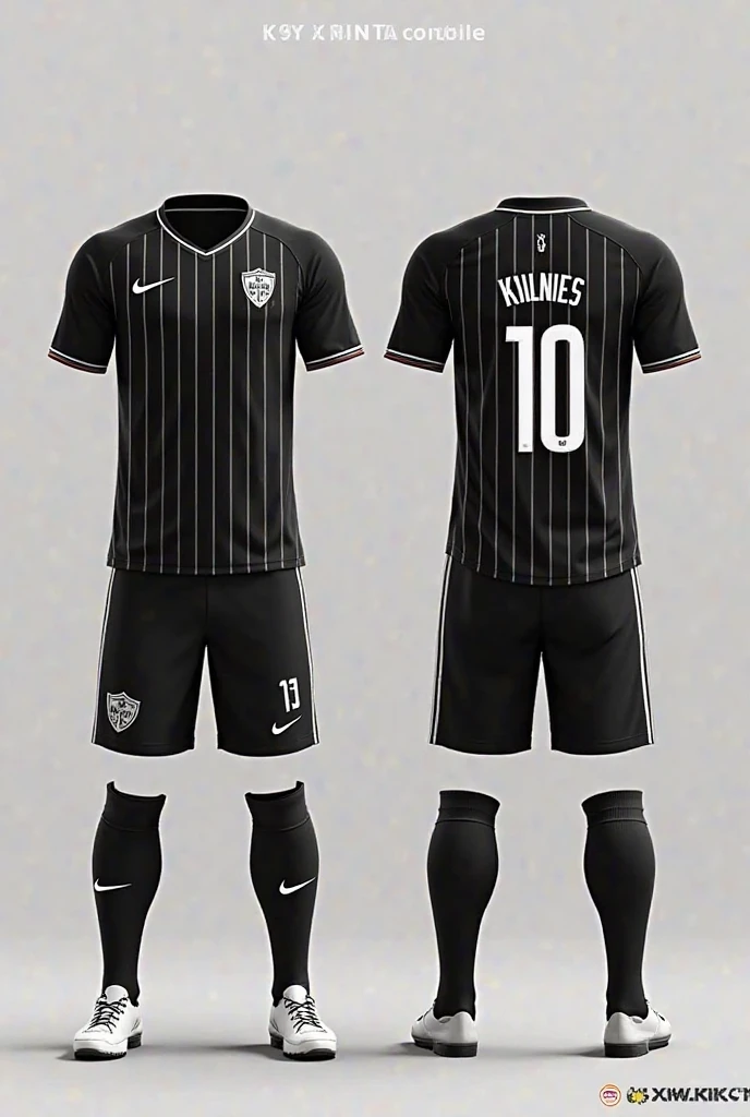 Make an ALL Black Millwall uniform with textured details on the fabric and errea branding