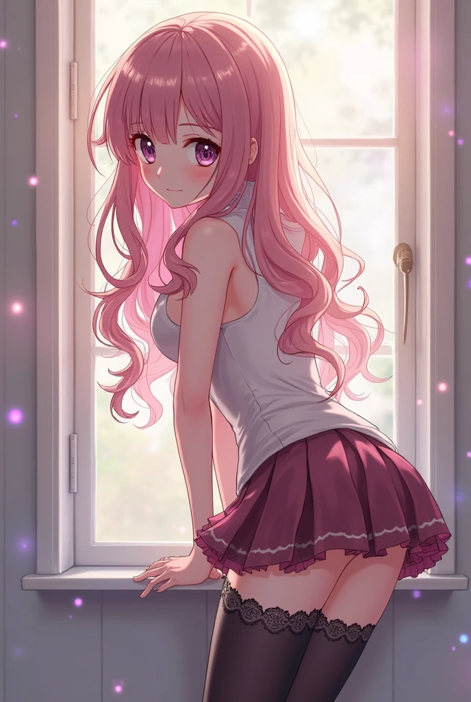 Generates an anime girl showing her legs with flat shoes showing her nipples