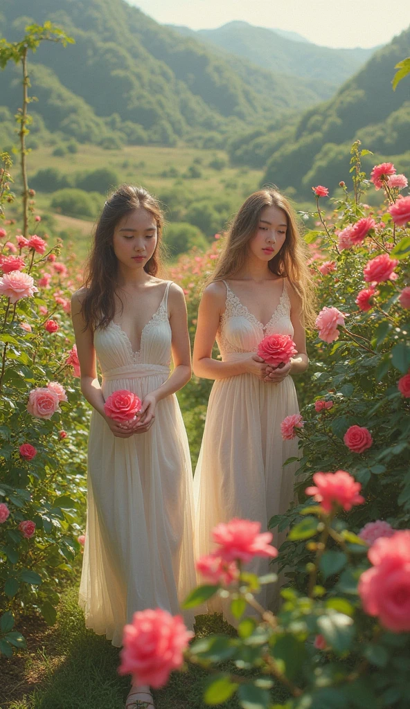 photograph,(Holy and beautiful girl:1.2),(goddess:1.2),(Wearing a white wedding dress:1.1),(Pigalle:1.2),Cleavage,(The hustle and bustle:1.1),(Head ornament:1.1),happiness,smile,
Flower Tunnel,Vivid Rose,(Rim Light:1.1),, (masterpiece:1,2), Highest quality, masterpiece, High resolution, original, Highly detailed wallpaper, Perfect lighting,(Highly detailed CG:1.2ï¼‰