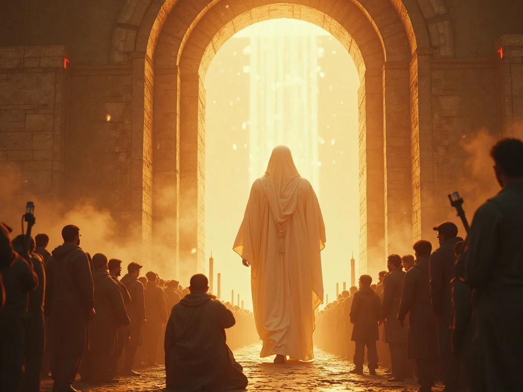 A powerful and prophetic image depicting the arrival of the Messiah