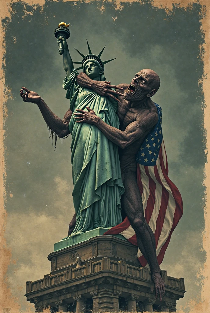 The ultra realistic statue of liberty with skull face, holding a pig, very beautiful and realistic, movie picture, hdr --auto --s2