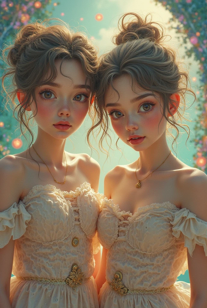 2heads, (two headed girl:1.5), (a 10 year old girl and a 25 year old woman:1.5), (female:1.5), (blonde:1.4)