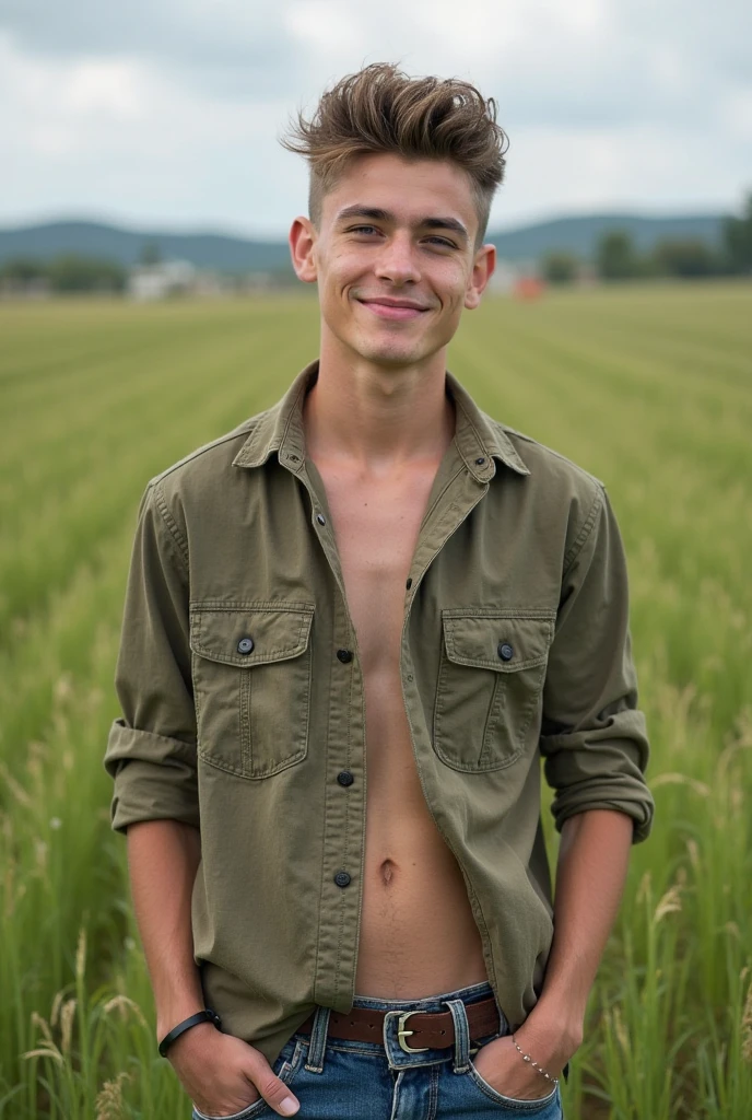 young cute handsome pretty beautiful white face soft skin skinny short hair shirtless naked big penis picking vegetables in a box hat cute butt cute man's butt