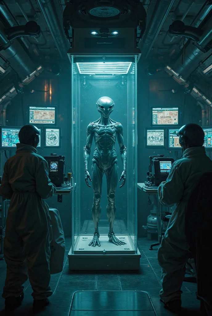 Elon musk head whit alíen body in a Spaceship