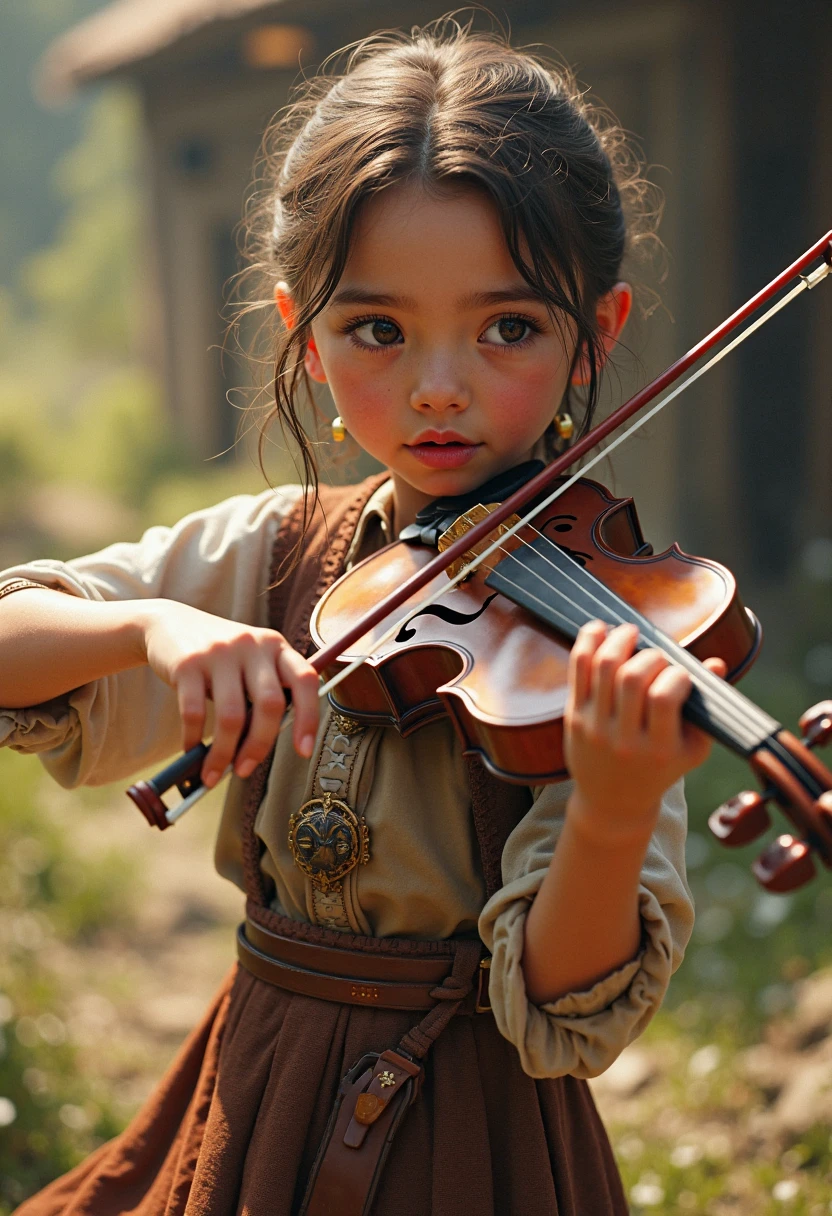 The image quality is the best, the overall style is cartoonish, the girl plays the instrument, the Fujifilm XT3 is combined with the Nikon camera 8k HD shooting, the details are super fine, the brilliant and vivid colors, the whole picture is full of Unreal Engine's illusion sense, showing the theme of Cupid's love. --auto --s2