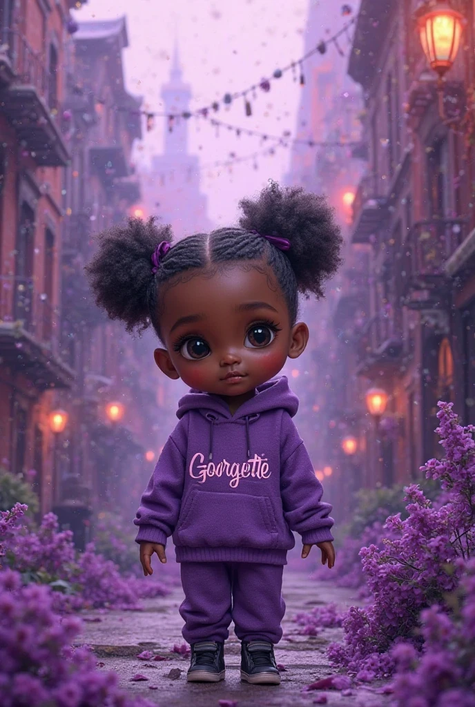 realistic portrait of a baby, African American ((dark brown skin color)), ((chibi)), ((sleeping)), ((bed, bedroom)), wearing tank top, black pants and black shoes, fashion current, ((neon)) african style hair, dark lighting background, close-up, product view, detailed facial details, perfect face, sharpness, trend art, sharp facial details, cgsociety, ultra high quality digital art, hyper details exquisite, 4k, 8k neon lighting, --iso 100 dreamy, fashion -